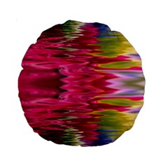 Abstract Pink Colorful Water Background Standard 15  Premium Round Cushions by Amaryn4rt