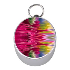 Abstract Pink Colorful Water Background Mini Silver Compasses by Amaryn4rt