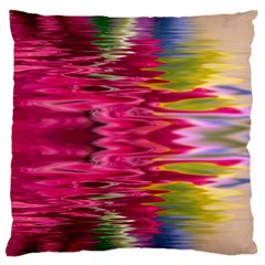 Abstract Pink Colorful Water Background Large Flano Cushion Case (one Side) by Amaryn4rt