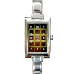 Drawing Of A Color Fractal Window Rectangle Italian Charm Watch by Amaryn4rt