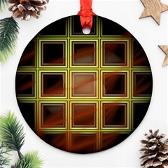 Drawing Of A Color Fractal Window Ornament (round) by Amaryn4rt