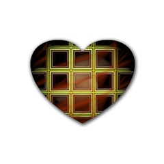 Drawing Of A Color Fractal Window Heart Coaster (4 Pack)  by Amaryn4rt