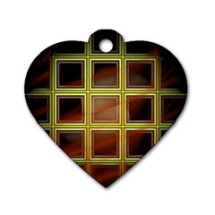 Drawing Of A Color Fractal Window Dog Tag Heart (one Side) by Amaryn4rt