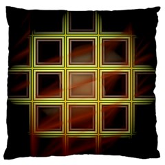 Drawing Of A Color Fractal Window Large Flano Cushion Case (two Sides) by Amaryn4rt