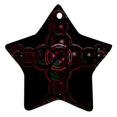 Fractal Red Cross On Black Background Star Ornament (two Sides) by Amaryn4rt