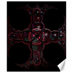 Fractal Red Cross On Black Background Canvas 8  X 10  by Amaryn4rt