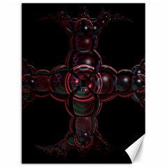 Fractal Red Cross On Black Background Canvas 12  X 16   by Amaryn4rt