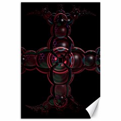 Fractal Red Cross On Black Background Canvas 12  X 18   by Amaryn4rt