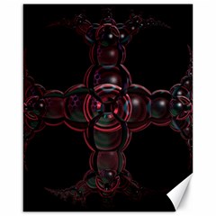 Fractal Red Cross On Black Background Canvas 16  X 20   by Amaryn4rt