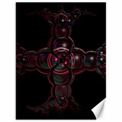 Fractal Red Cross On Black Background Canvas 18  X 24   by Amaryn4rt