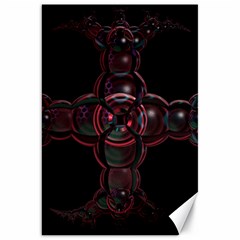 Fractal Red Cross On Black Background Canvas 20  X 30   by Amaryn4rt