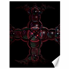 Fractal Red Cross On Black Background Canvas 36  X 48   by Amaryn4rt