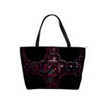 Fractal Red Cross On Black Background Shoulder Handbags Front