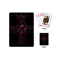 Fractal Red Cross On Black Background Playing Cards (mini) 