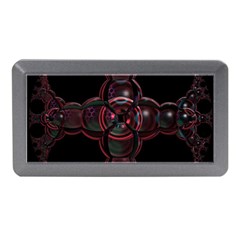 Fractal Red Cross On Black Background Memory Card Reader (mini) by Amaryn4rt