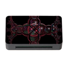 Fractal Red Cross On Black Background Memory Card Reader With Cf by Amaryn4rt