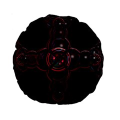 Fractal Red Cross On Black Background Standard 15  Premium Round Cushions by Amaryn4rt