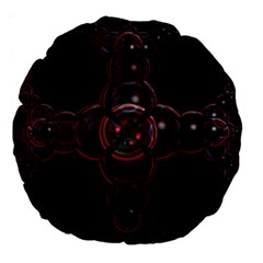 Fractal Red Cross On Black Background Large 18  Premium Round Cushions by Amaryn4rt