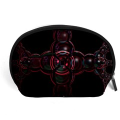 Fractal Red Cross On Black Background Accessory Pouches (large)  by Amaryn4rt