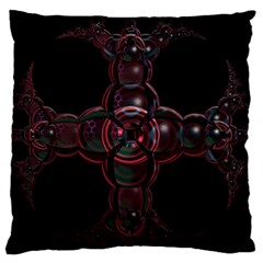 Fractal Red Cross On Black Background Standard Flano Cushion Case (one Side) by Amaryn4rt