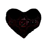 Fractal Red Cross On Black Background Standard 16  Premium Flano Heart Shape Cushions Front