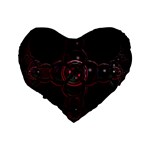 Fractal Red Cross On Black Background Standard 16  Premium Flano Heart Shape Cushions Back