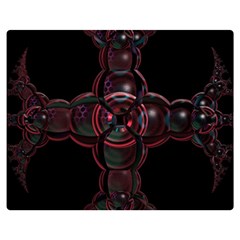 Fractal Red Cross On Black Background Double Sided Flano Blanket (medium)  by Amaryn4rt