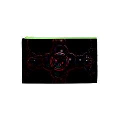 Fractal Red Cross On Black Background Cosmetic Bag (xs) by Amaryn4rt