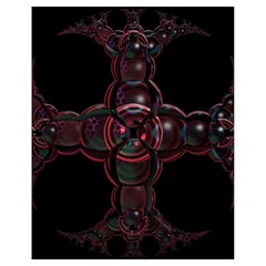 Fractal Red Cross On Black Background Drawstring Bag (small) by Amaryn4rt