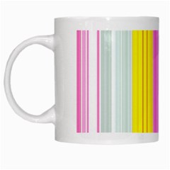 Multi Colored Bright Stripes Striped Background Wallpaper White Mugs by Amaryn4rt