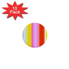 Multi Colored Bright Stripes Striped Background Wallpaper 1  Mini Buttons (10 Pack)  by Amaryn4rt