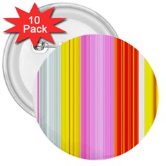 Multi Colored Bright Stripes Striped Background Wallpaper 3  Buttons (10 Pack)  by Amaryn4rt