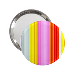 Multi Colored Bright Stripes Striped Background Wallpaper 2 25  Handbag Mirrors by Amaryn4rt