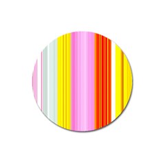 Multi Colored Bright Stripes Striped Background Wallpaper Magnet 3  (round) by Amaryn4rt