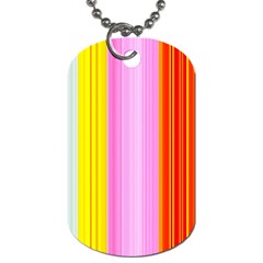 Multi Colored Bright Stripes Striped Background Wallpaper Dog Tag (two Sides) by Amaryn4rt