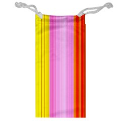 Multi Colored Bright Stripes Striped Background Wallpaper Jewelry Bag by Amaryn4rt