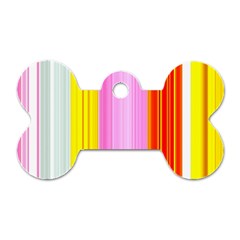 Multi Colored Bright Stripes Striped Background Wallpaper Dog Tag Bone (one Side) by Amaryn4rt