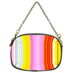 Multi Colored Bright Stripes Striped Background Wallpaper Chain Purses (one Side)  by Amaryn4rt