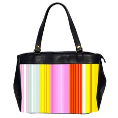 Multi Colored Bright Stripes Striped Background Wallpaper Office Handbags (2 Sides)  by Amaryn4rt