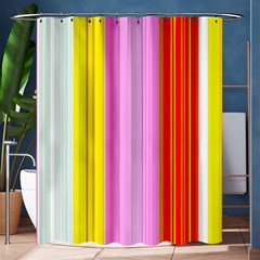 Multi Colored Bright Stripes Striped Background Wallpaper Shower Curtain 60  X 72  (medium)  by Amaryn4rt