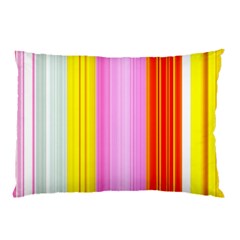 Multi Colored Bright Stripes Striped Background Wallpaper Pillow Case (two Sides) by Amaryn4rt