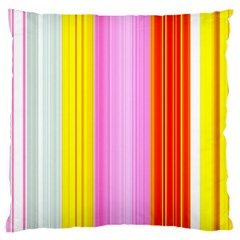 Multi Colored Bright Stripes Striped Background Wallpaper Large Cushion Case (one Side) by Amaryn4rt