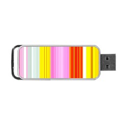 Multi Colored Bright Stripes Striped Background Wallpaper Portable Usb Flash (two Sides) by Amaryn4rt