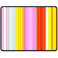 Multi Colored Bright Stripes Striped Background Wallpaper Double Sided Fleece Blanket (medium)  by Amaryn4rt