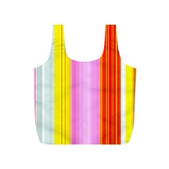 Multi Colored Bright Stripes Striped Background Wallpaper Full Print Recycle Bags (s)  by Amaryn4rt