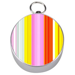 Multi Colored Bright Stripes Striped Background Wallpaper Silver Compasses by Amaryn4rt