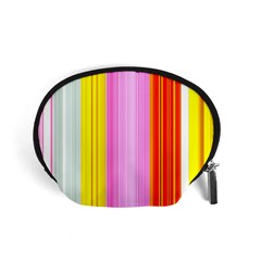 Multi Colored Bright Stripes Striped Background Wallpaper Accessory Pouches (small)  by Amaryn4rt