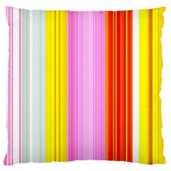 Multi Colored Bright Stripes Striped Background Wallpaper Standard Flano Cushion Case (one Side) by Amaryn4rt