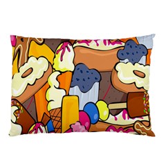 Sweet Stuff Digitally Created Sweet Food Wallpaper Pillow Case by Amaryn4rt