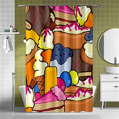 Sweet Stuff Digitally Created Sweet Food Wallpaper Shower Curtain 48  X 72  (small)  by Amaryn4rt